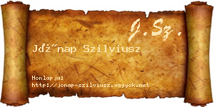 Jónap Szilviusz névjegykártya